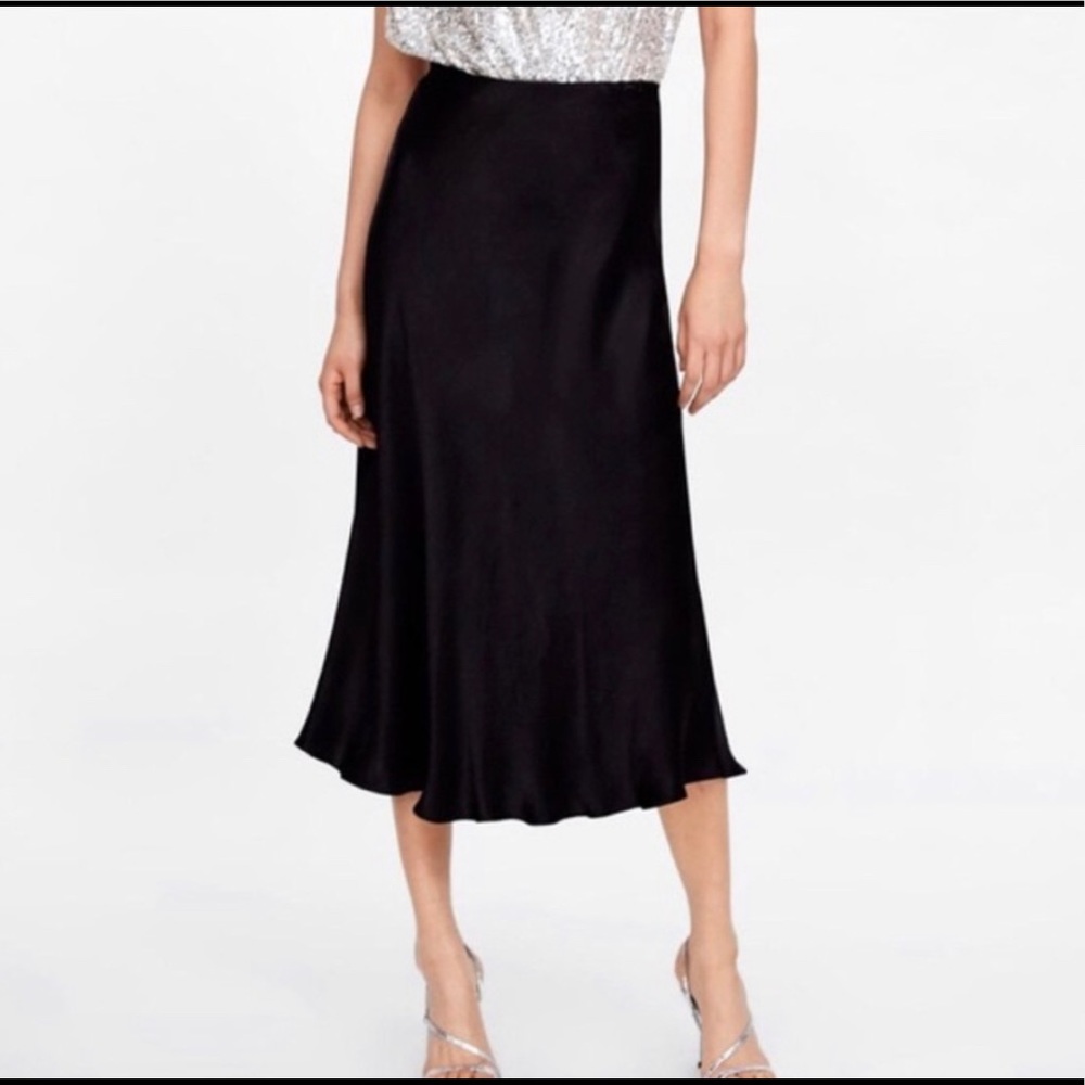 Zara satin slip skirt